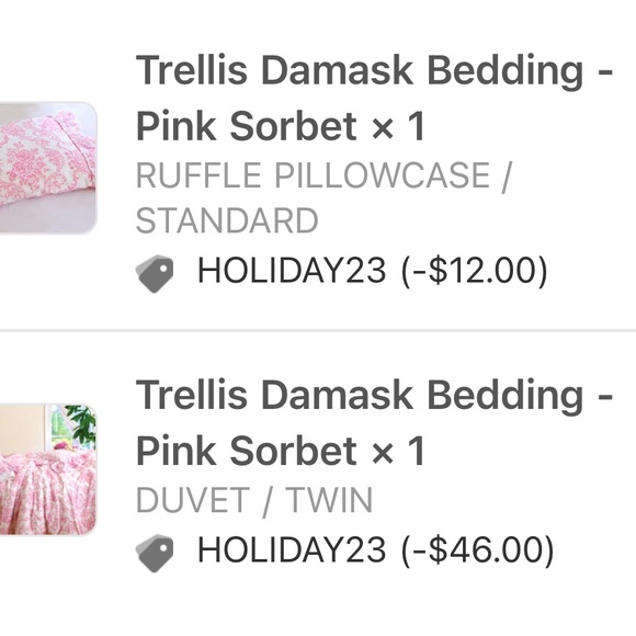 linen salvage trellis damask twin duvet and sham - Picture 6 of 6